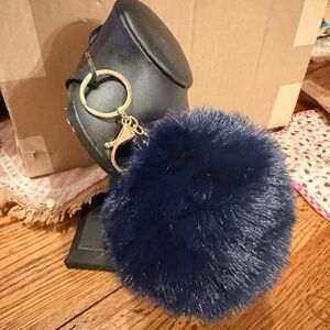Navy Blue Faux Fur Keychain All accessories in my closet are $8 or 3 for $20